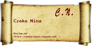 Czeke Nina névjegykártya
